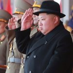North Korean leader Kim Jong Un attends a grand military parade celebrating the 70th founding anniversary of the Korean People's Army at the Kim Il Sung Square in Pyongyang