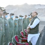 Defence Minister Rajnath Singh interacts with Air Warriors of Indian Air Force at IAF station